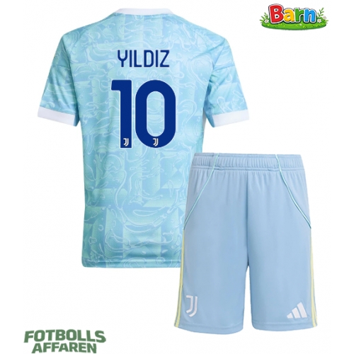 Juventus Kenan Yildiz #10 Bortaställ Barn 2025-26 Kortärmad (+ Korta byxor)